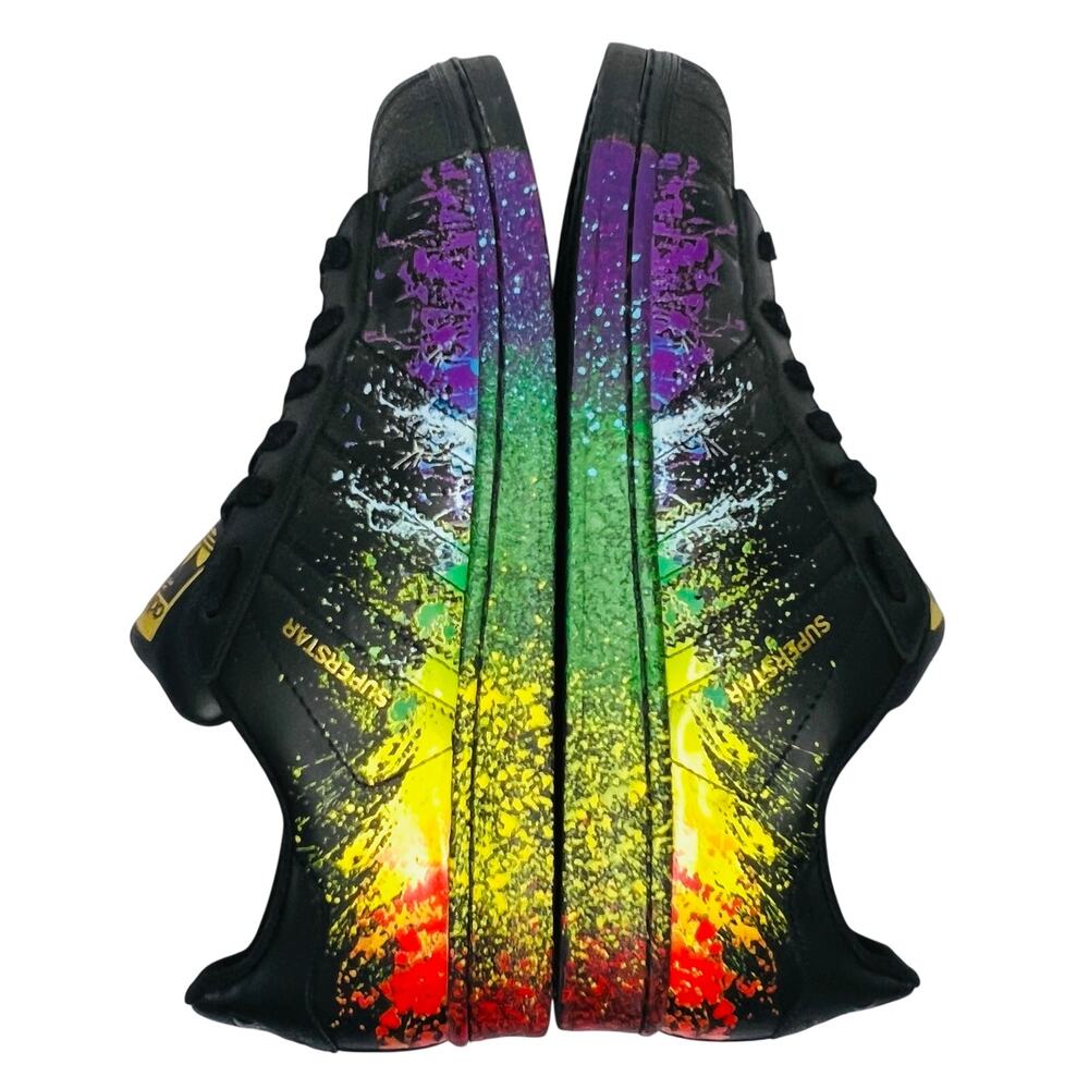 Adidas Superstar Pride Pack Paint Splatter Black Sneakers BB1687 Mens 9.5 - Picture 10 of 10